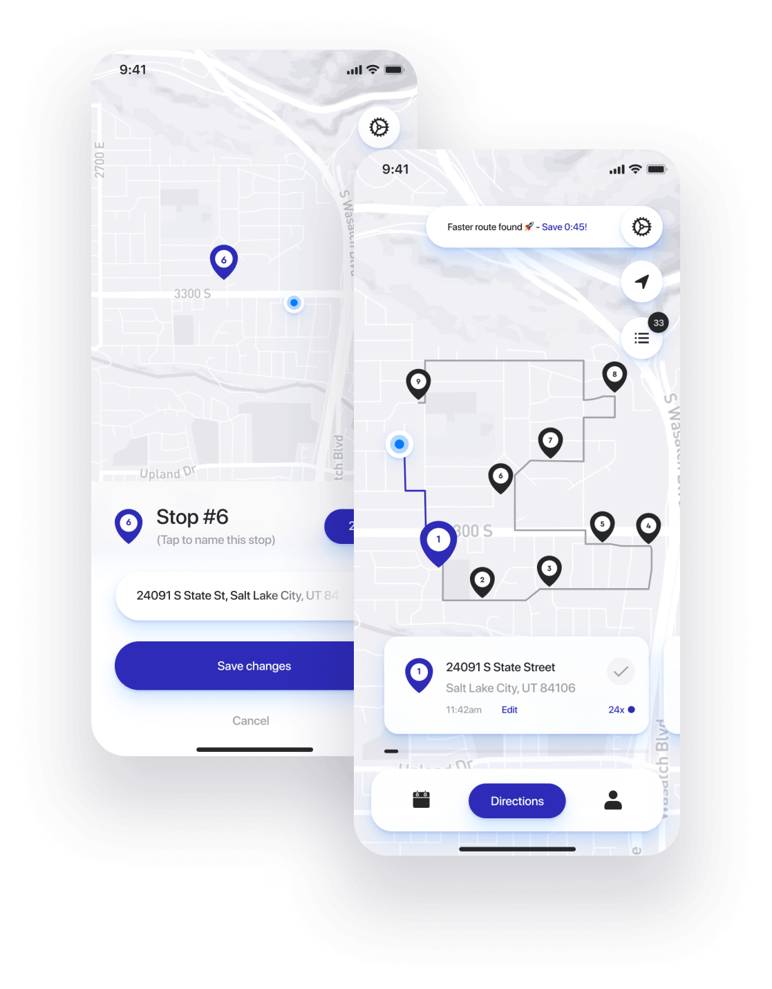 Straightaway app birds-eye view feature. See all your delivery stops.